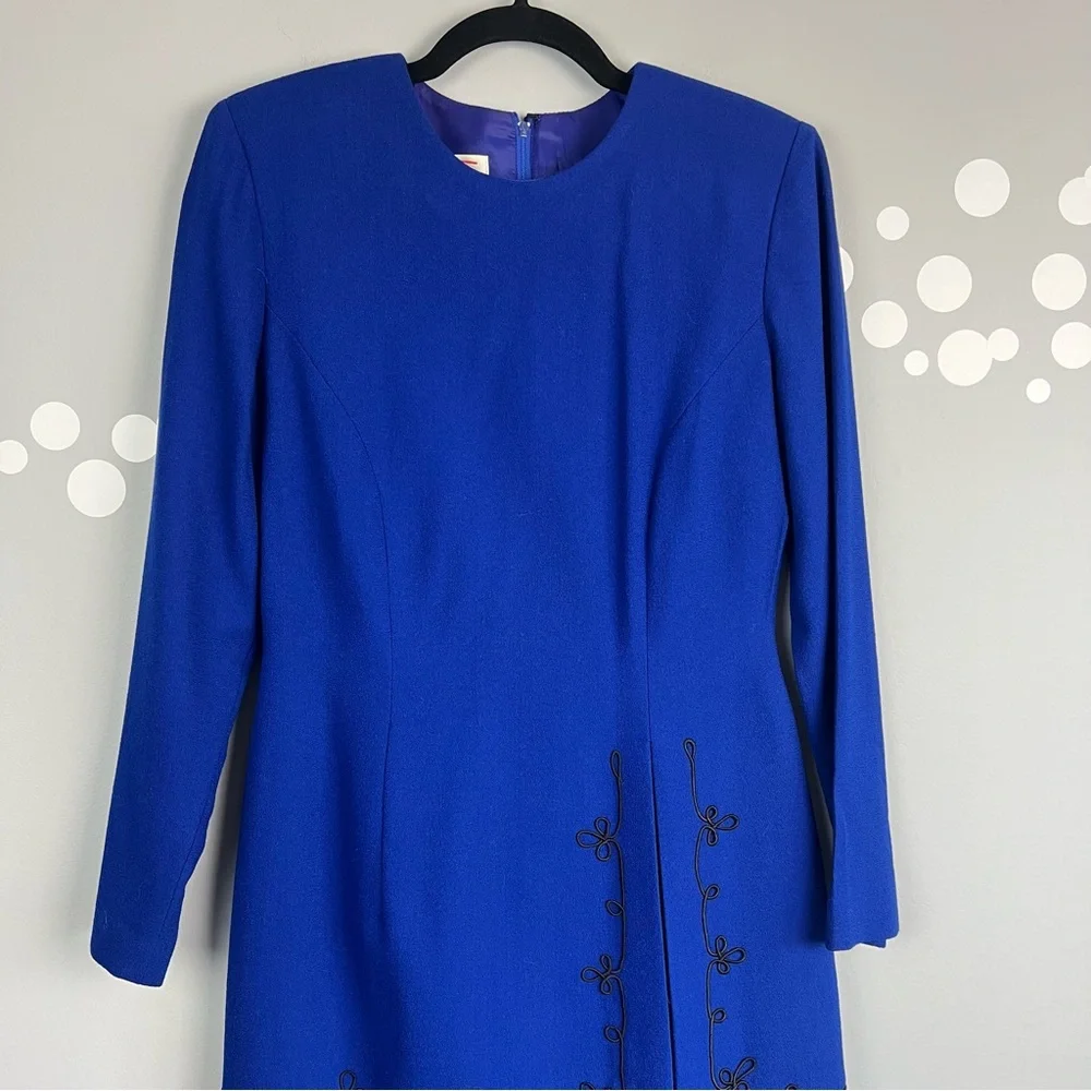 Vintage Talbots Depeche Embroidered Dress Size 4 - Picture 2 of 8